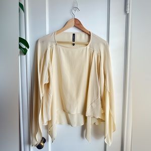 NWT Samantha Pleet Silk Painter Blouse M